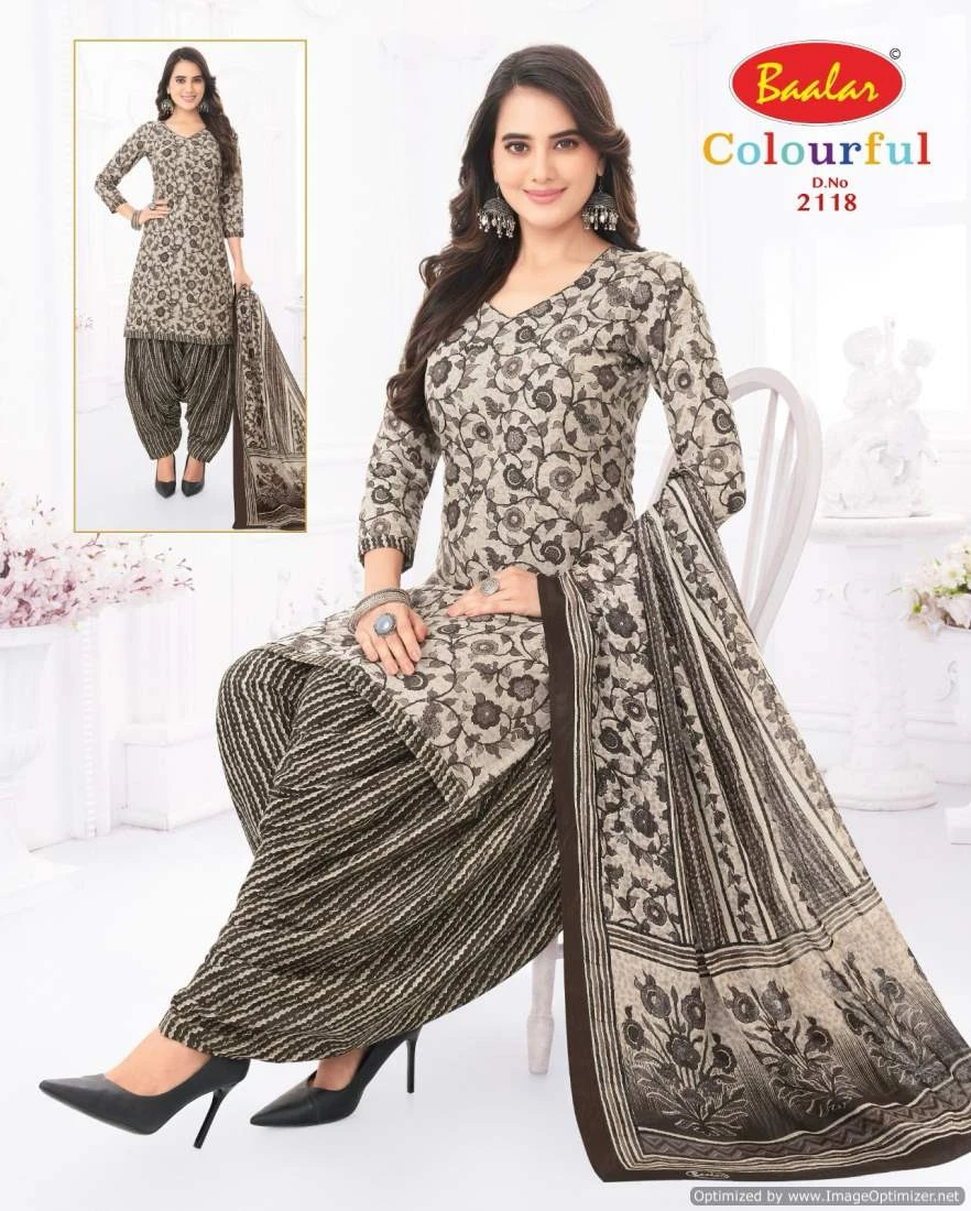 Baalar Colourful Vol-21 Cotton Wholesale Salwar Suit Catalog — Wholesale Salwar Suits, MPA wholesale from Surat — view 7